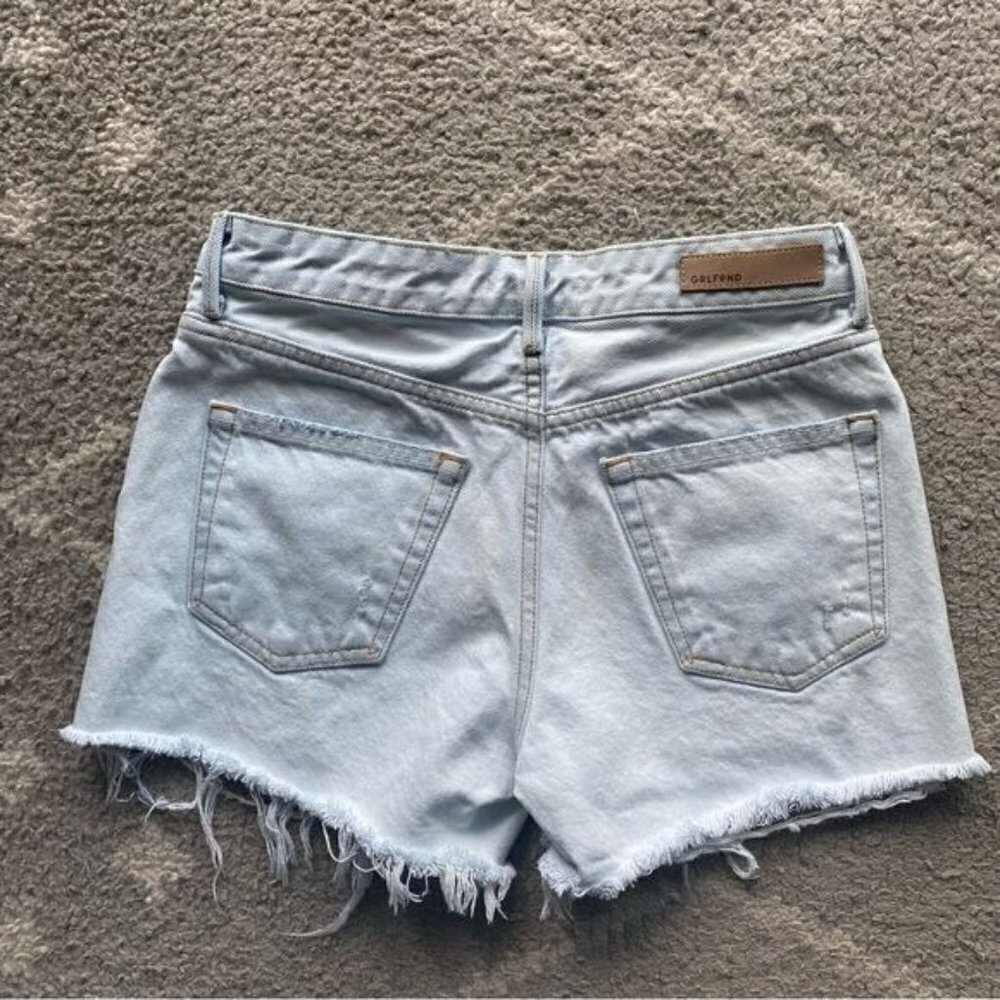 GRLFRND Helena Distressed Denim Jean Shorts in Dare Me 26 - Picture 5 of 9